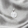 Sterling Silver Religious Pendant, San Benito Design, Polished, Silver Finish, 05.392.0084