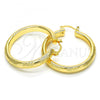 Oro Laminado Medium Hoop, Gold Filled Style Diamond Cutting Finish, Golden Finish, 02.170.0184.40