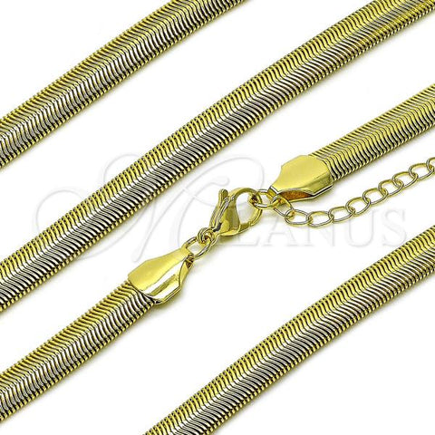 Oro Laminado Basic Necklace, Gold Filled Style Rat Tail Design, Polished, Golden Finish, 04.341.0136.18