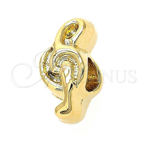 Oro Laminado Love Link Pendant, Gold Filled Style Music Note Design, Golden Finish, 05.179.0020