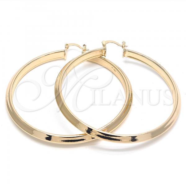 Oro Laminado Extra Large Hoop, Gold Filled Style Hollow Design, Polished, Golden Finish, 02.261.0050.70