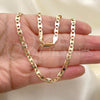 Oro Laminado Basic Necklace, Gold Filled Style Mariner Design, Polished, Golden Finish, 04.213.0254.24