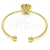 Oro Laminado Individual Bangle, Gold Filled Style with Padparadscha Swarovski Crystals, Polished, Golden Finish, 07.239.0012.1 (02 MM Thickness, One size fits all)