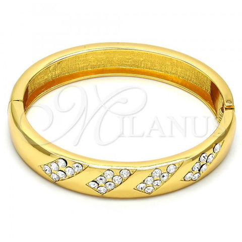 Gold Tone Individual Bangle, with White Crystal, Polished, Golden Finish, 07.252.0012.05.GT (12 MM Thickness, Size 5 - 2.50 Diameter)