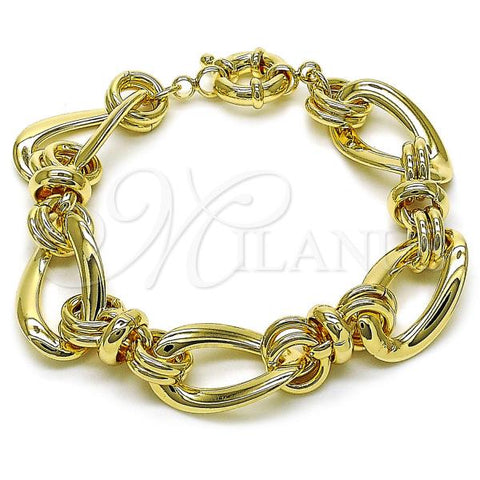 Oro Laminado Fancy Bracelet, Gold Filled Style Polished, Golden Finish, 03.415.0023.08