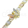 Oro Laminado Fancy Bracelet, Gold Filled Style Eagle Design, Polished, Tricolor, 03.380.0030.08