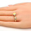 Oro Laminado Multi Stone Ring, Gold Filled Style with Aurore Boreale Swarovski Crystals, Polished, Golden Finish, 01.239.0003.9 (One size fits all)