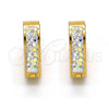 Stainless Steel Huggie Hoop, Heart Design, with  Crystal, Polished, Golden Finish, 02.230.0016.15