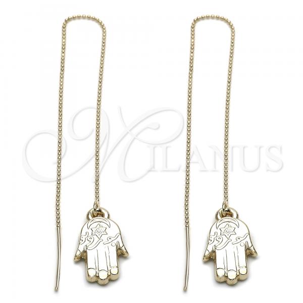 Oro Laminado Threader Earring, Gold Filled Style Hand Design, Golden Finish, 5.114.012