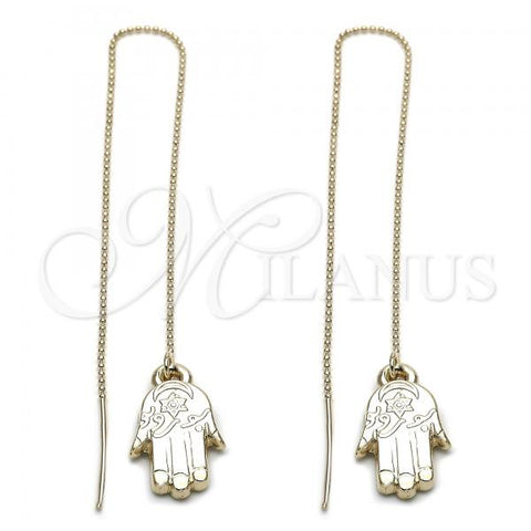 Oro Laminado Threader Earring, Gold Filled Style Hand Design, Golden Finish, 5.114.012