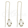 Oro Laminado Threader Earring, Gold Filled Style Hand Design, Golden Finish, 5.114.012