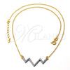 Oro Laminado Pendant Necklace, Gold Filled Style Matte Finish, Two Tone, 04.09.0046.18