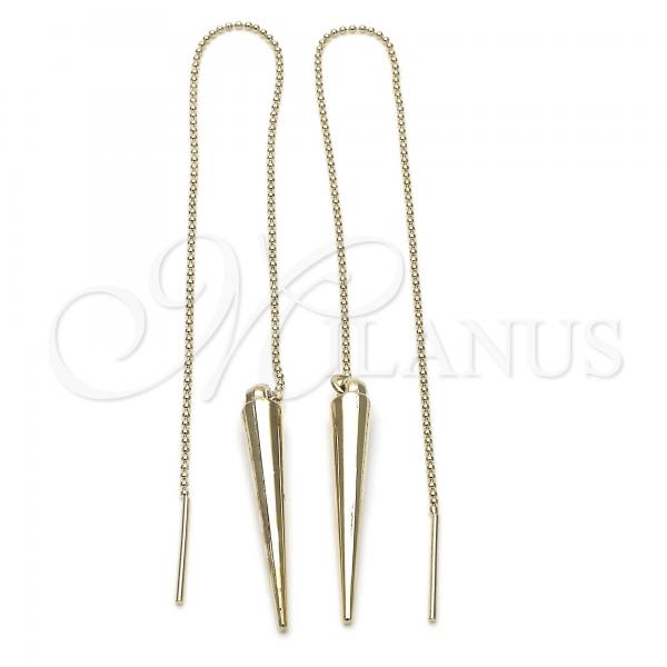 Oro Laminado Threader Earring, Gold Filled Style Golden Finish, 5.117.007