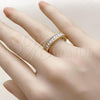 Oro Laminado Multi Stone Ring, Gold Filled Style Baguette Design, with White Cubic Zirconia, Polished, Golden Finish, 01.283.0052.08