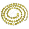 Oro Laminado Fancy Necklace, Gold Filled Style Ball Design, Polished, Golden Finish, 04.341.0108.16
