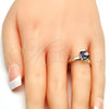 Oro Laminado Multi Stone Ring, Gold Filled Style with Heliotrope Swarovski Crystals, Polished, Golden Finish, 01.239.0003.8 (One size fits all)