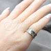 Stainless Steel Mens Ring, Dolphin and Butterfly Design, Black Polished, Steel Finish, 01.63.0641.08