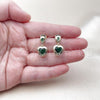 Oro Laminado Dangle Earring, Gold Filled Style Heart and Teardrop Design, with Green Cubic Zirconia, Polished, Golden Finish, 02.196.0236