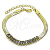 Oro Laminado Fancy Bracelet, Gold Filled Style with Amethyst Cubic Zirconia, Polished, Golden Finish, 04.341.0097.5.07
