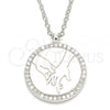 Sterling Silver Pendant Necklace, with White Cubic Zirconia, Polished, Rhodium Finish, 04.336.0209.16