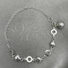 Sterling Silver Charm Bracelet, Heart Design, Polished, Silver Finish, 03.409.0005.07