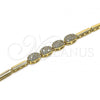 Oro Laminado Fancy Bracelet, Gold Filled Style with White Micro Pave, Polished, Golden Finish, 03.283.0181.08