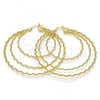 Oro Laminado Large Hoop, Gold Filled Style Diamond Cutting Finish, Golden Finish, 02.168.0044.55