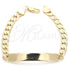 Oro Laminado ID Bracelet, Gold Filled Style Polished, Golden Finish, 03.168.0021.08
