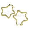 Oro Laminado Medium Hoop, Gold Filled Style Star Design, Polished, Golden Finish, 02.213.0436.30