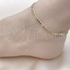 Oro Laminado Basic Anklet, Gold Filled Style Figaro Design, Polished, Golden Finish, 04.213.0114.10
