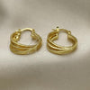 Oro Laminado Small Hoop, Gold Filled Style Diamond Cutting Finish, Golden Finish, 02.170.0403.20