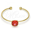 Oro Laminado Individual Bangle, Gold Filled Style with Padparadscha Swarovski Crystals, Polished, Golden Finish, 07.239.0010.6 (02 MM Thickness, One size fits all)