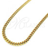 Oro Laminado Basic Necklace, Gold Filled Style Miami Cuban Design, Polished, Golden Finish, 04.63.1400.30