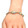 Oro Laminado Fancy Bracelet, Gold Filled Style with Ivory Pearl and White Crystal, Polished, Two Tone, 03.91.0063.08