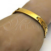Stainless Steel ID Bracelet, Polished, Golden Finish, 03.63.1412.08