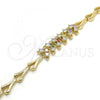 Oro Laminado Fancy Bracelet, Gold Filled Style with Multicolor Cubic Zirconia, Polished, Golden Finish, 03.210.0083.1.07