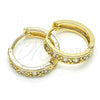 Oro Laminado Huggie Hoop, Gold Filled Style with White Cubic Zirconia, Polished, Golden Finish, 02.210.0052.1.20