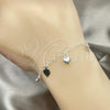 Sterling Silver Charm Bracelet, Heart Design, Polished, Silver Finish, 03.409.0013.07