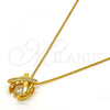 Gold Tone Pendant Necklace, with White Cubic Zirconia and White Micro Pave, Polished, Golden Finish, 04.213.0022.16.GT