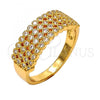 Oro Laminado Multi Stone Ring, Gold Filled Style with White Cubic Zirconia, Polished, Golden Finish, 01.260.0002.08.GT (Size 8)