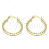 Oro Laminado Small Hoop, Gold Filled Style Diamond Cutting Finish, Golden Finish, 02.213.0150.25