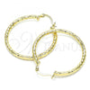 Oro Laminado Medium Hoop, Gold Filled Style Diamond Cutting Finish, Golden Finish, 02.213.0252.40