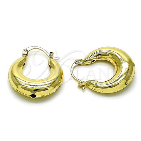 Oro Laminado Small Hoop, Gold Filled Style Hollow Design, Polished, Golden Finish, 02.196.0144.25