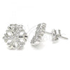 Sterling Silver Stud Earring, with White Cubic Zirconia, Polished, Rhodium Finish, 02.336.0126