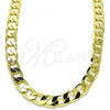 Oro Laminado Basic Necklace, Gold Filled Style Curb Design, Polished, Golden Finish, 5.222.001.30