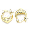 Oro Laminado Small Hoop, Gold Filled Style Heart Design, Polished, Golden Finish, 02.233.0028.12