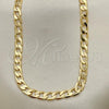 Oro Laminado Basic Necklace, Gold Filled Style Curb Design, Polished, Golden Finish, 5.222.003.22