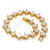 Oro Laminado Tennis Bracelet, Gold Filled Style with White Cubic Zirconia, Polished, Golden Finish, 03.283.0001.07
