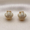 Oro Laminado Stud Earring, Gold Filled Style Flower Design, Matte Finish, Golden Finish, 02.202.0006