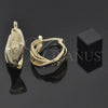 Oro Laminado Small Hoop, Gold Filled Style Heart Design, Diamond Cutting Finish, Golden Finish, 5.156.002